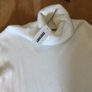 COOFANDY Men’s White Turtleneck Sweater – Size L – NWT